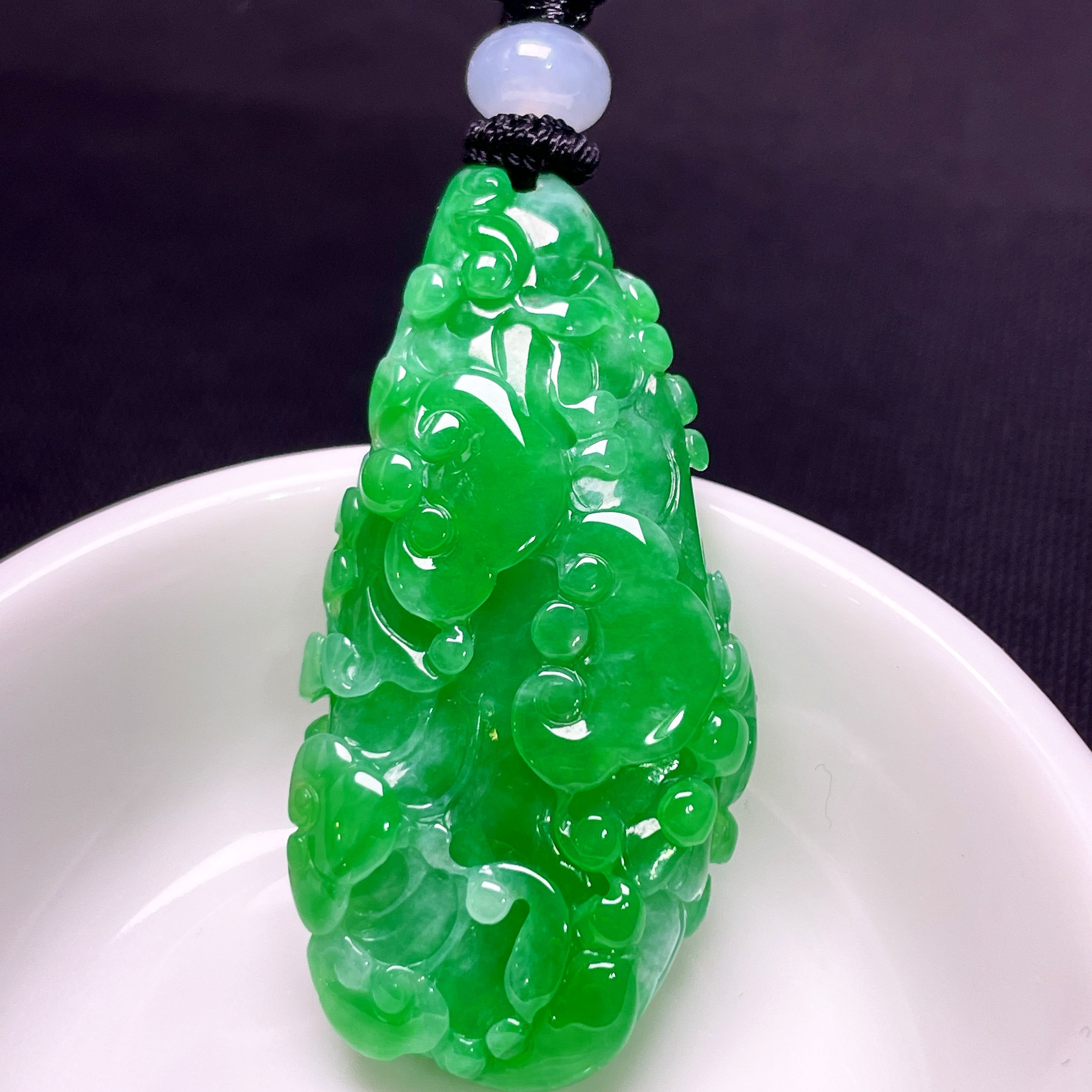 缅甸翡翠白菜玉吊坠天然玉石A货冰种辣绿老坑高档收藏证书0530