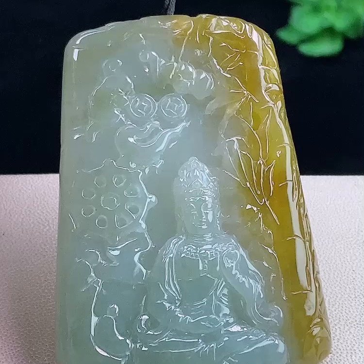 缅甸翡翠观音玉吊坠天然玉石A货冰种黄翡老坑礼物新款证书0108,珠宝/钻石/翡翠,颈饰,淘宝优惠券,粉丝福利购,淘宝优惠卷