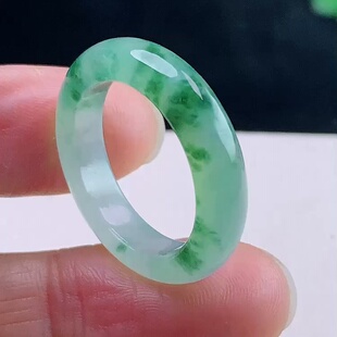 缅甸翡翠戒指玉戒指天然玉石A货冰种飘花新款正品收藏老坑0204