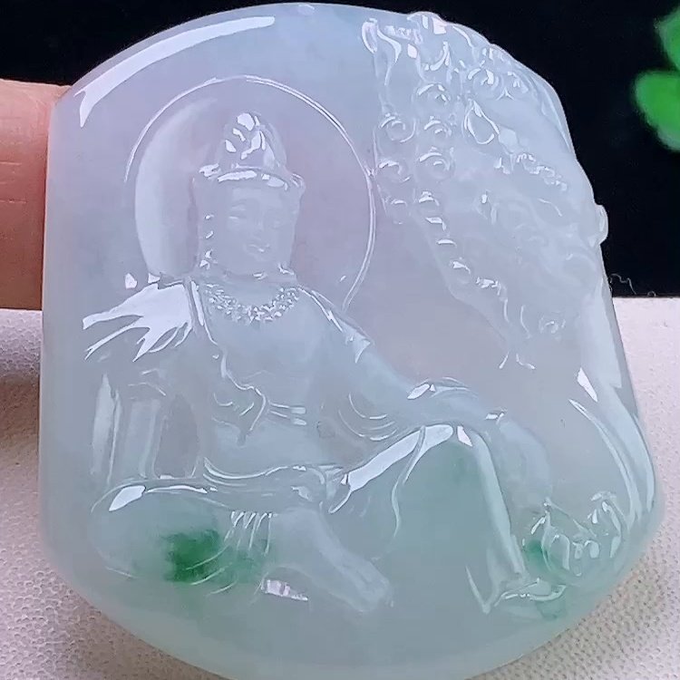 缅甸翡翠文殊玉吊坠天然玉石A货冰种飘花证书高档礼物正品0110,珠宝/钻石/翡翠,颈饰,淘宝优惠券,粉丝福利购,淘宝优惠卷