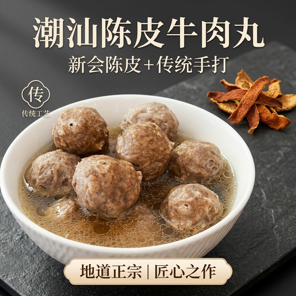 潮汕陈皮牛肉丸手打陈皮潮汕牛肉丸潮汕正宗牛肉丸潮汕手打正宗