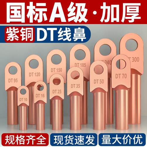 国标DT铜鼻子接线端子16/