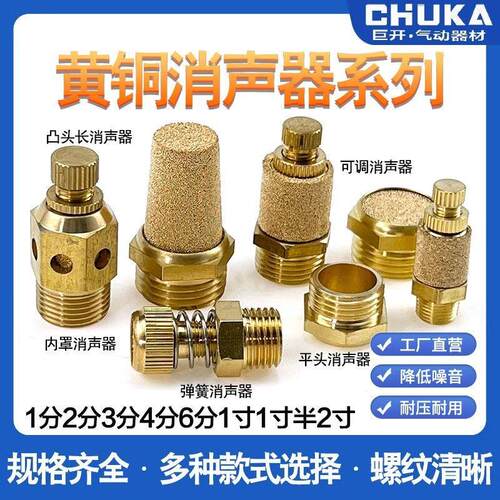 气动接头可调消音器平头S