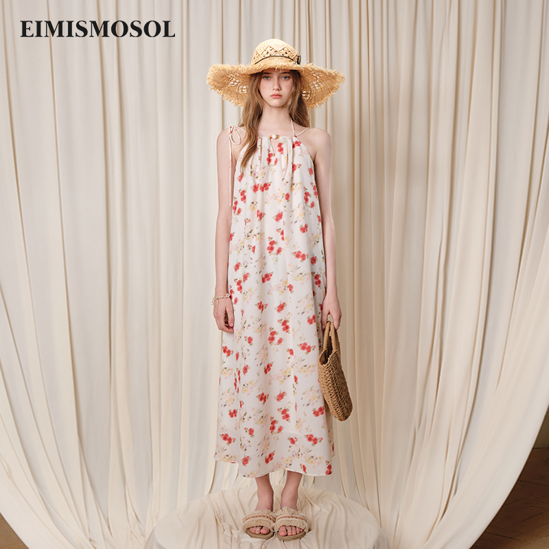 【张含韵 张慧雯同款】Eimismosol25夏新款吊带连衣裙女碎花长裙