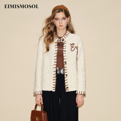 Eimismosol手工花边领针织开衫