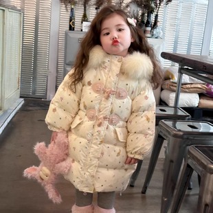 女童羽绒服儿童2025冬季新款中小童女宝宝女孩加厚羽绒服长款外套