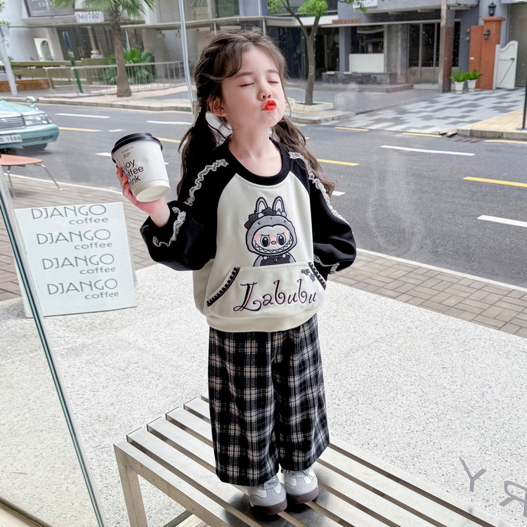 女童秋装套装2025新款女宝宝超好看衣服女孩两件套儿童秋天衣服潮