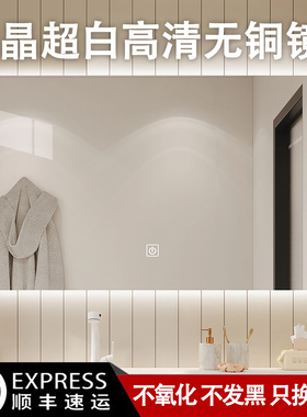 Ravijour壁挂洗手间方形定制超白智能浴室镜酒店卫生间墙上镜子