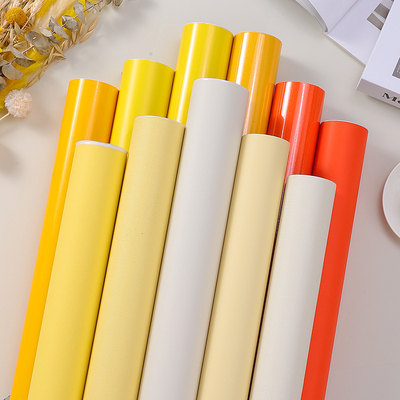 黄色墙纸自粘家用墙面宿舍遮丑贴
