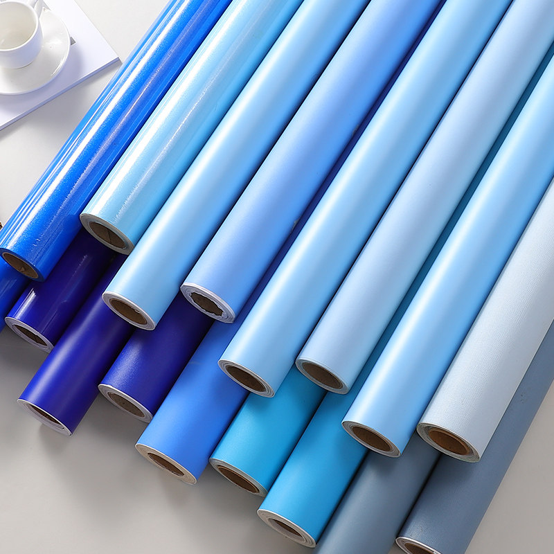 蓝色贴纸ins风背景装饰墙贴自粘电信蓝不干胶即时贴防水鱼缸贴膜,家居饰品,软装墙贴,淘宝优惠券,粉丝福利购,淘宝优惠卷