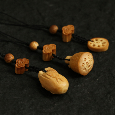 天然实心竹老料纯手工精工雕刻手机要是挂件文玩把件竹雕工艺品