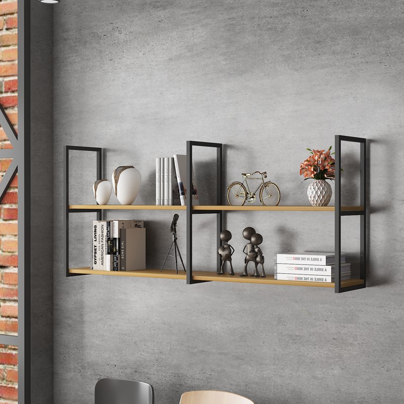铁艺墙面上置物架书架多层简易悬挂吊挂酒吧客厅花架酒架展示货架