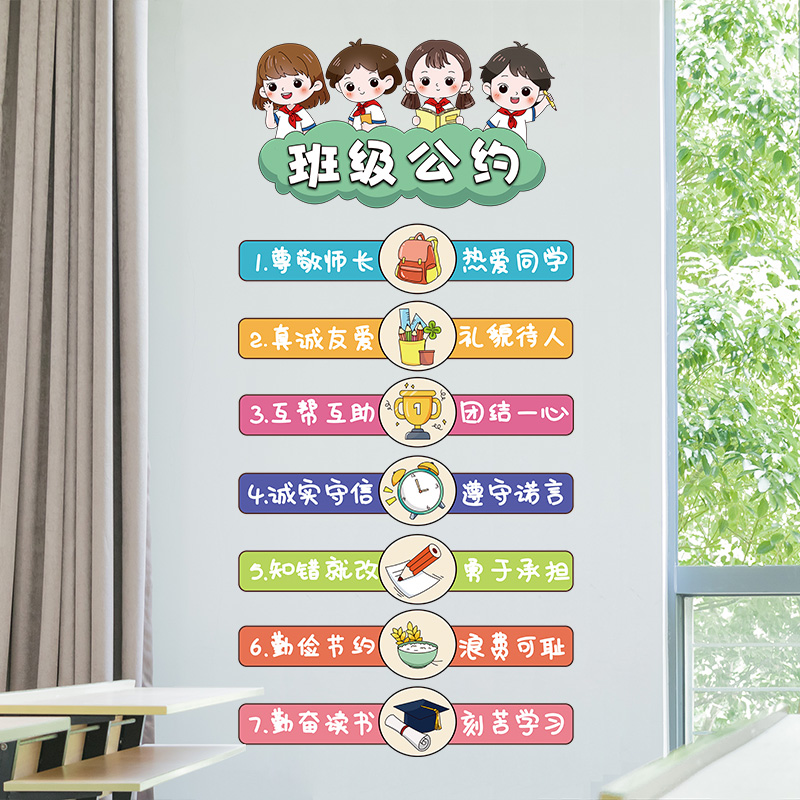 卡通小学幼儿园卫生角布置墙面装饰墙贴环创教室文化墙贴纸自粘