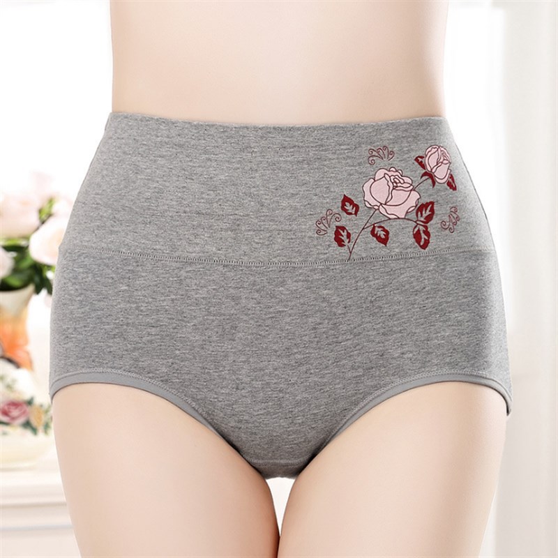 包邮高腰女士内裤纯棉三角裤全棉质面料产后收腹提臀裤头大码无痕