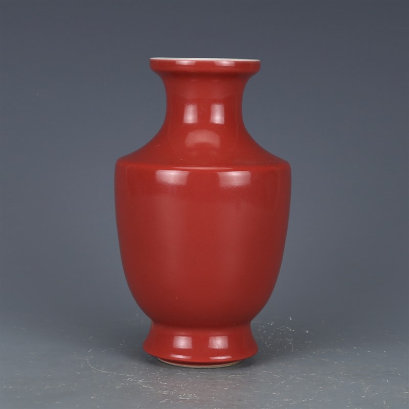 清康熙祭红瓶 仿古瓷器 古董古玩 旧货老货 手工摆件收藏品