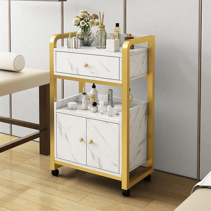 美容院小推车可移动置物架美发美甲专用火罐工具车多层轻便收纳架