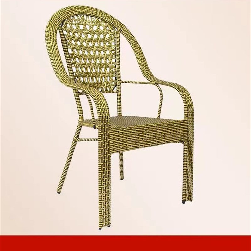 藤椅靠背椅铁艺藤椅子单人成人家用编织滕椅阳台户外椅子室外腾椅