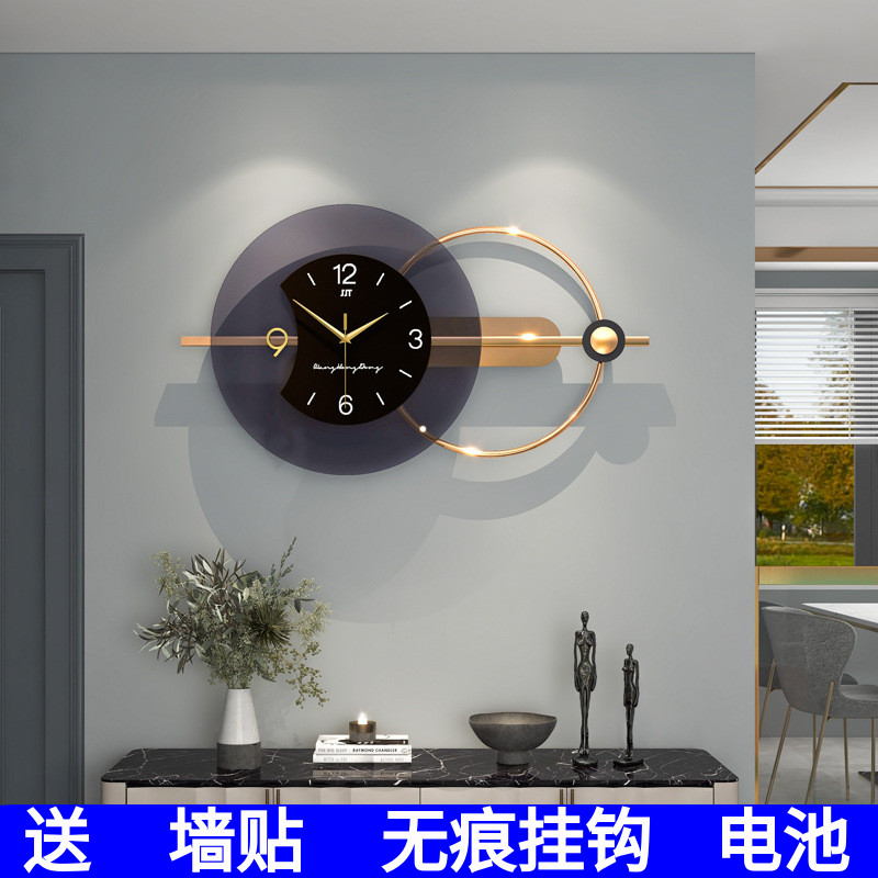轻奢装饰客厅钟表挂钟现代简约家A用时尚餐厅时钟挂墙静音大气挂