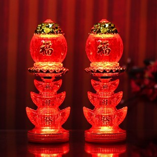 蜡烛灯财b神灯电蜡烛灯电烛台长明灯供灯佛灯家用插电乔迁土地电