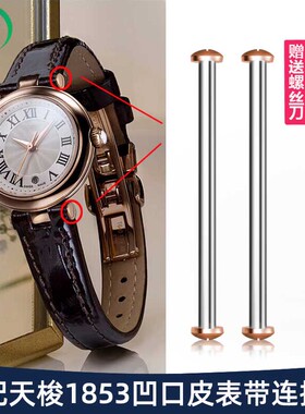 适配天梭1853嘉丽小美人T126皮表带螺丝连接杆生耳连接轴12 14mm