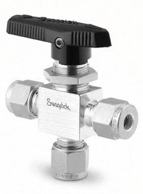 世伟洛克SS-44XS10MM不锈钢3通球阀2.0 Cv 10 mm卡套管接头40系列