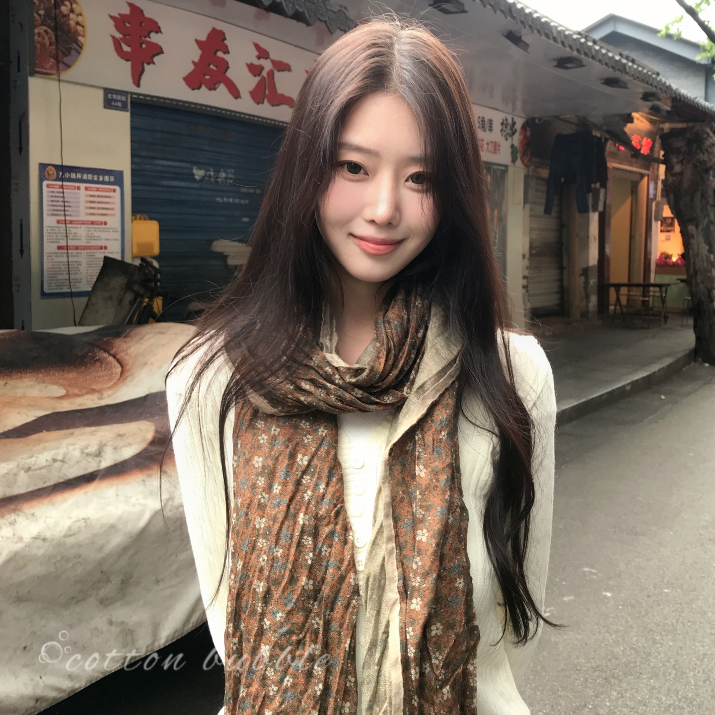 民族风复古碎花云南围巾披肩出游穿搭配饰棉麻长条度假氛围感丝巾