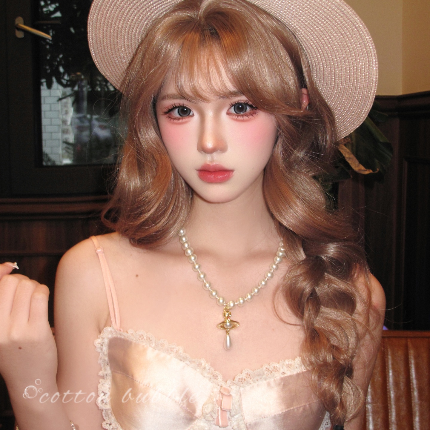 法式轻奢珍珠项链夸张礼服锁骨链