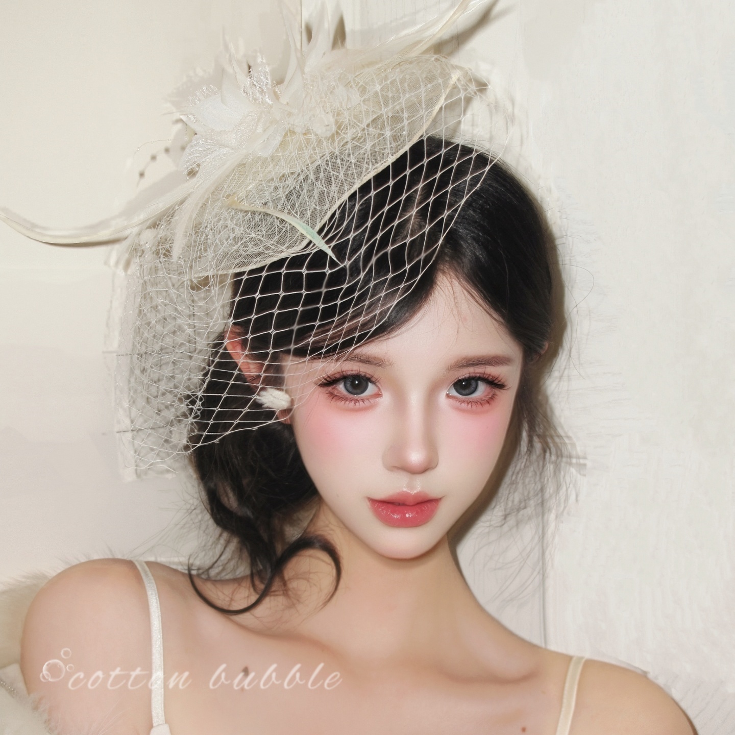 留洋千金大小姐网纱礼帽头饰复古