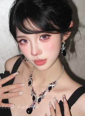 欧美夸张镶钻水滴项链耳环套装