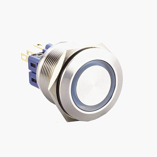 CE/UL认证金宏25MM自复位J25-271环形带灯不锈钢防水金属按钮开关