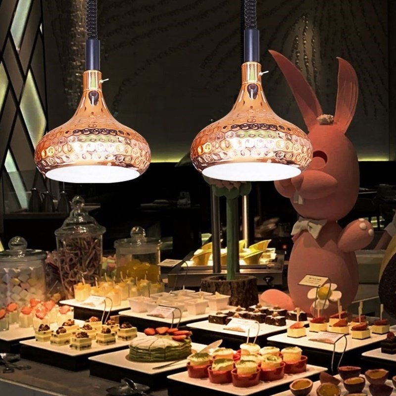 食物保温升降灯自助餐加热灯西餐厅专用伸缩灯熟食保温灯酒店商用