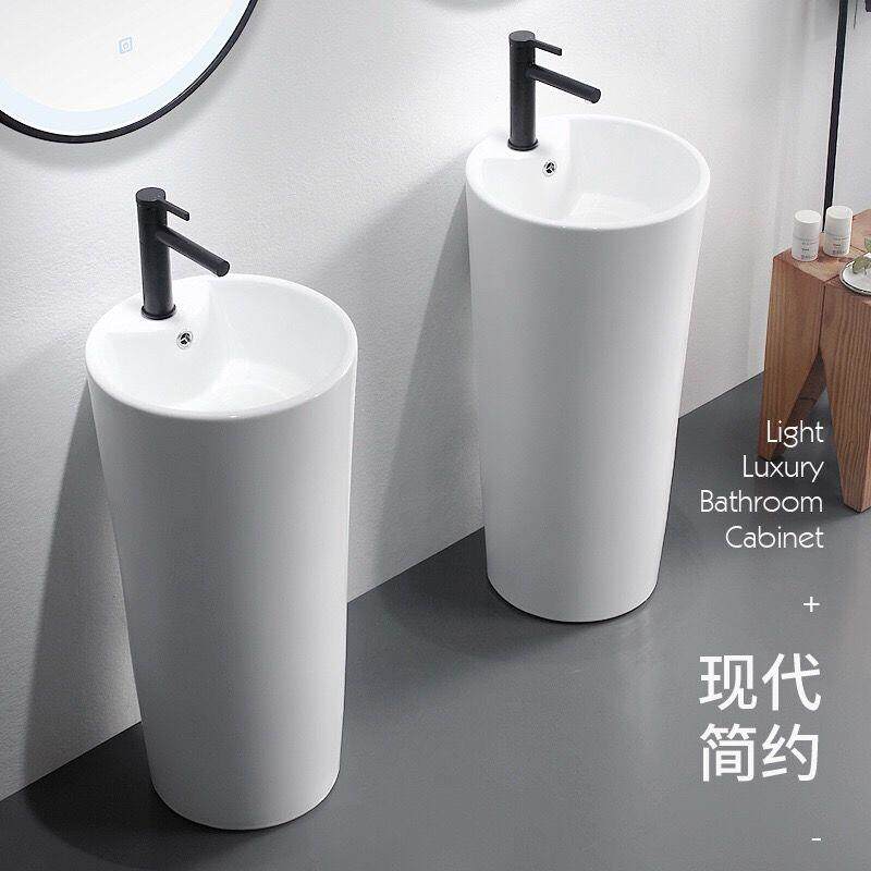 简约洗手盆圆形立柱盆一