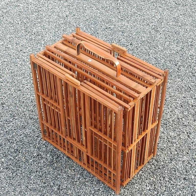 新款画眉折叠方便携带收缩斗鸟公笼鸟笼大号攻笼全套自动功笼清仓