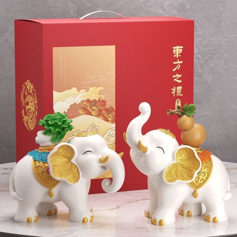 现代简约财禄大象摆件客厅电视柜玄关家居饰品乔迁新居礼物