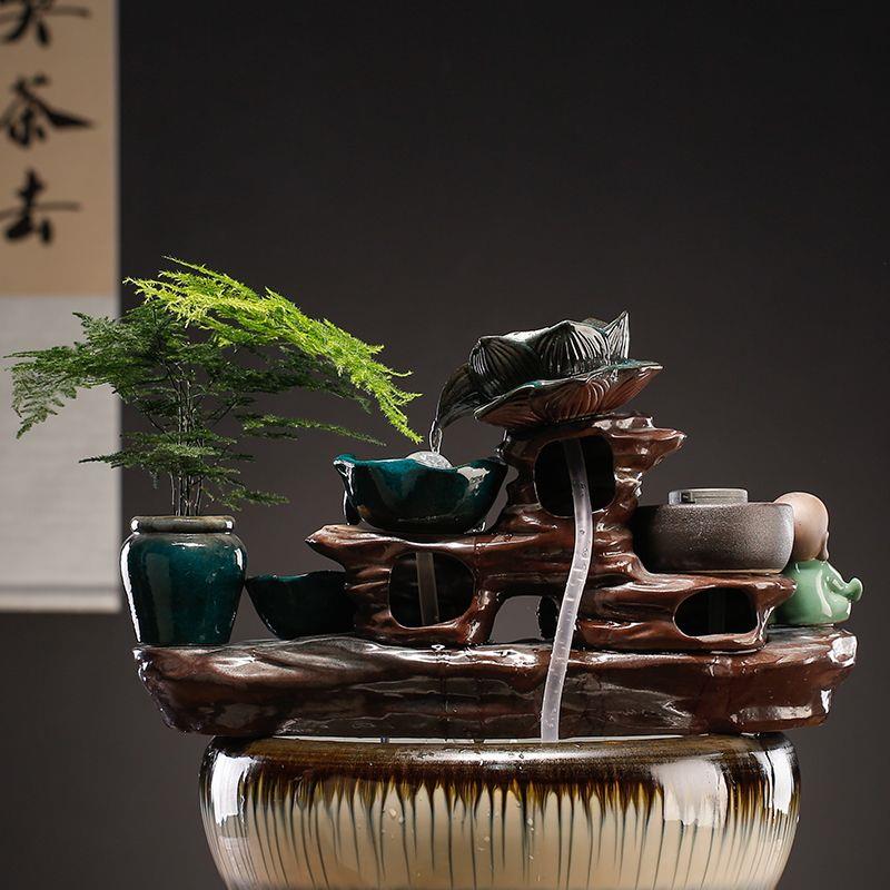 创意流水摆件鱼缸造景陶