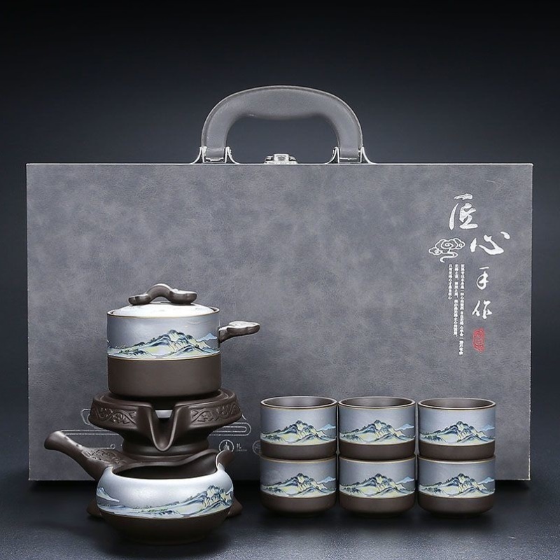2025新款紫砂茶具套装石磨自动家用茶壶功夫懒人神器泡茶全套