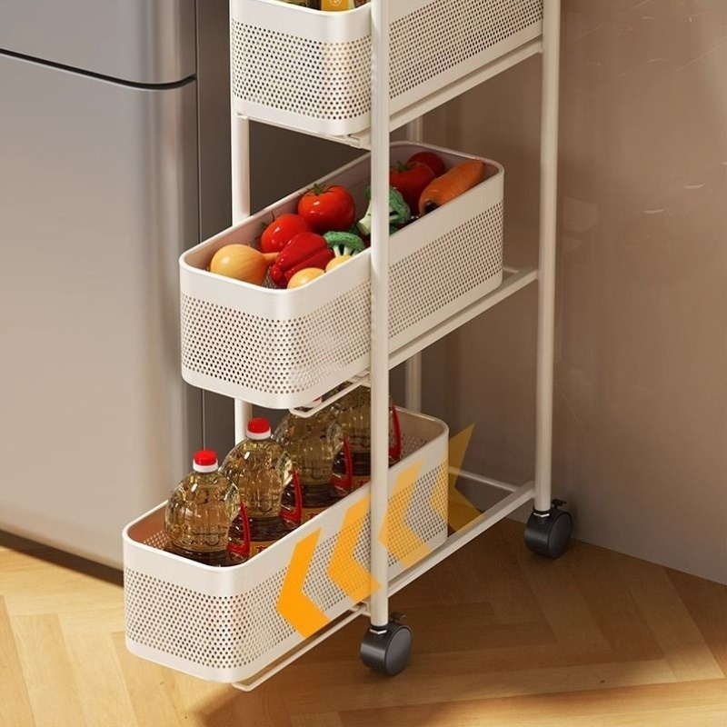 夹缝置物架厨房角落冰箱侧面极窄缝抽拉篮缝隙收纳柜卫生间小推车