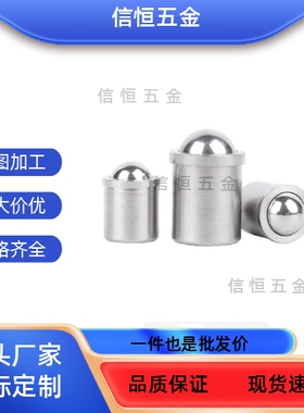 波珠球头柱塞PFSSN/PFSSR4 5 6 8304不锈钢定位珠碰珠压入式台阶