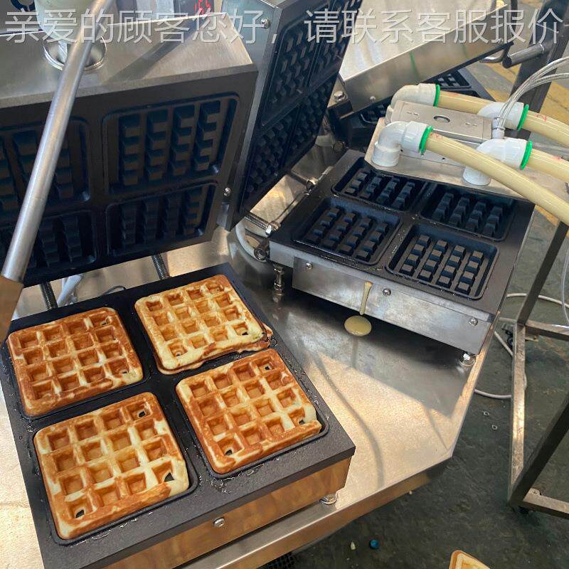 华华夫薄脆饼调设备温度可软夫饼饼机花纹形284状可定华夫干机器