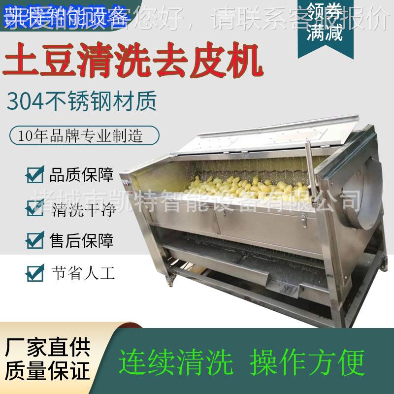 中草药毛去杂清洗 机芥菜清洗去机荸荠皮清洗机毛辊清洗RWJ辊机