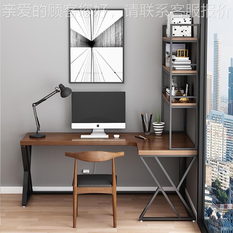 美式角实木书书桌架组合 意家用学2202191生电脑桌 办创公室单人