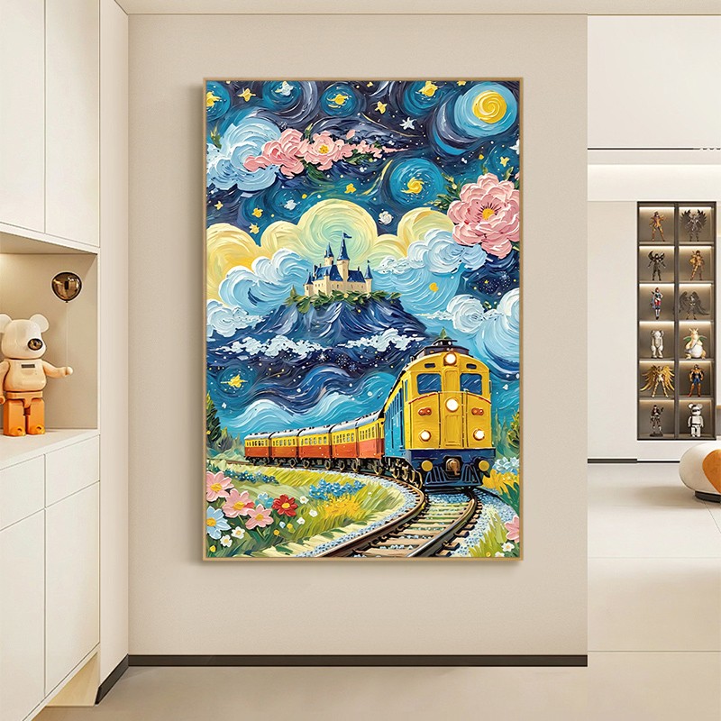 星河轨行The galaxy orbits 卧室治愈系儿童装饰画客厅梦幻风景画