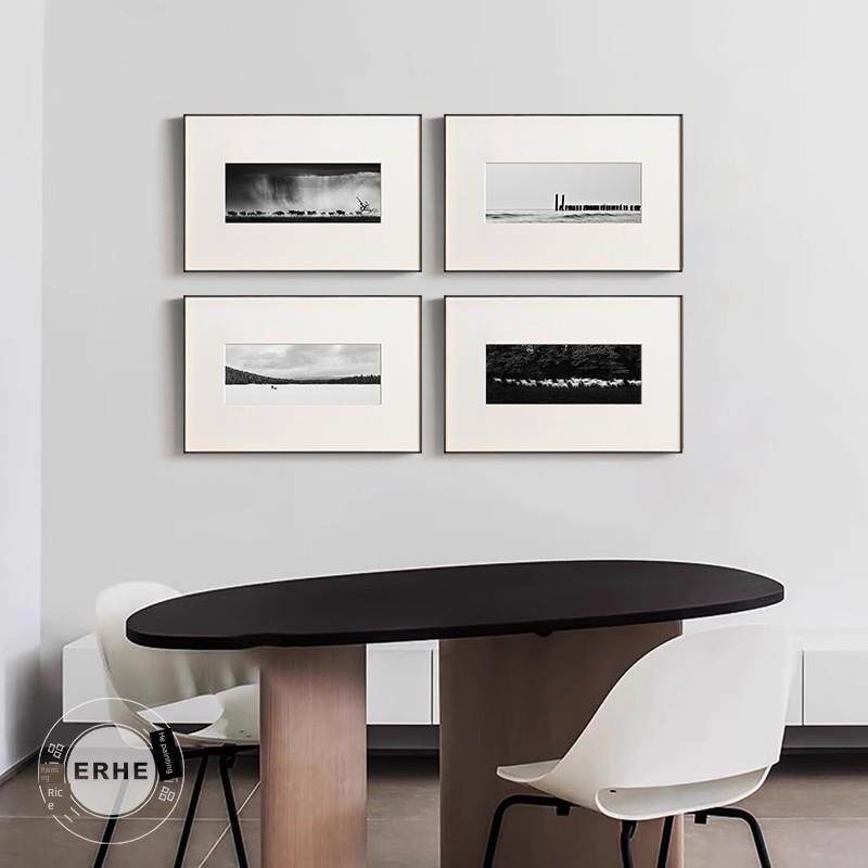 移民现代黑白风景摄影挂画意大利Normcore餐厅装修画卧室入口高端