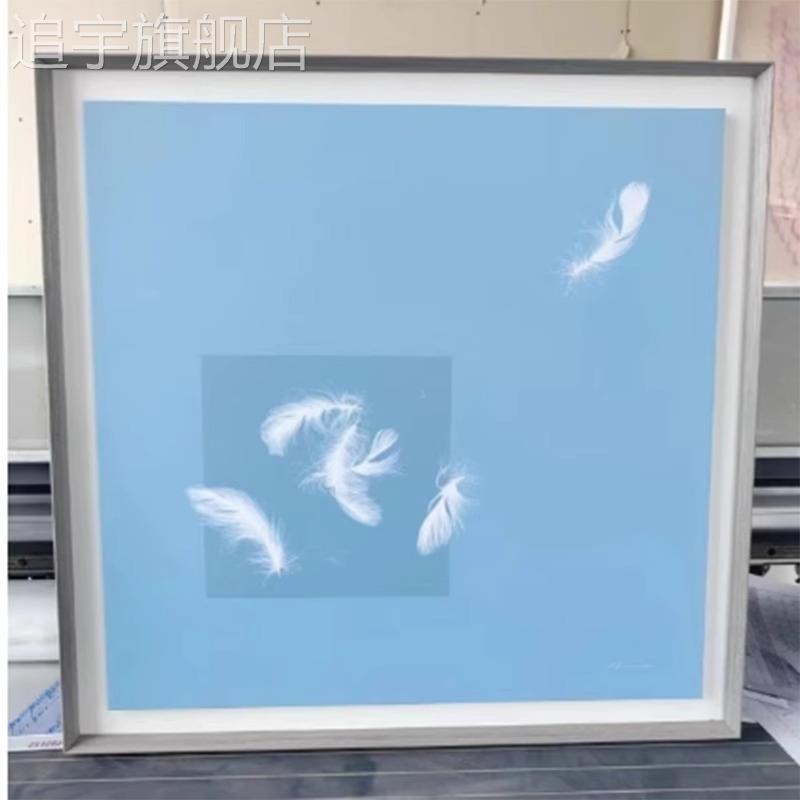 现代简约酒店别墅同款卧室小众艺术ins风装饰画极简床头方形挂画图片