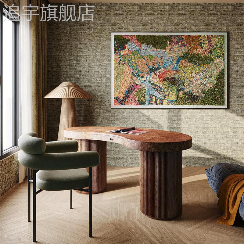 现代中古风客厅装饰画轻奢高档大气别墅酒店样板间艺术复古壁挂画图片