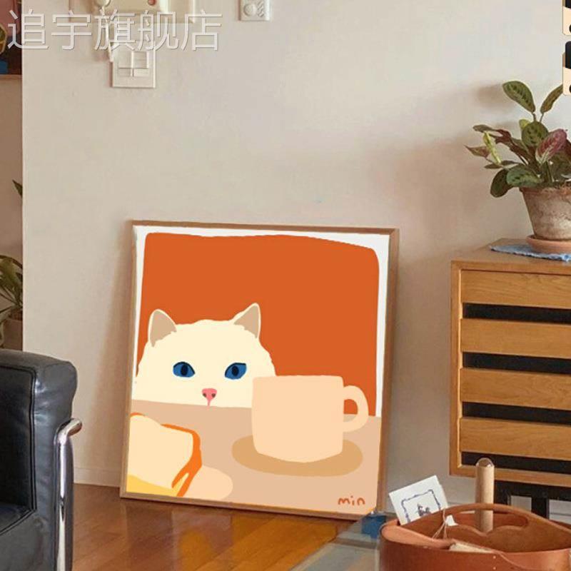 北欧简约小众艺术装饰画现代轻奢玄关走廊挂画卧室床头卡通装饰画图片