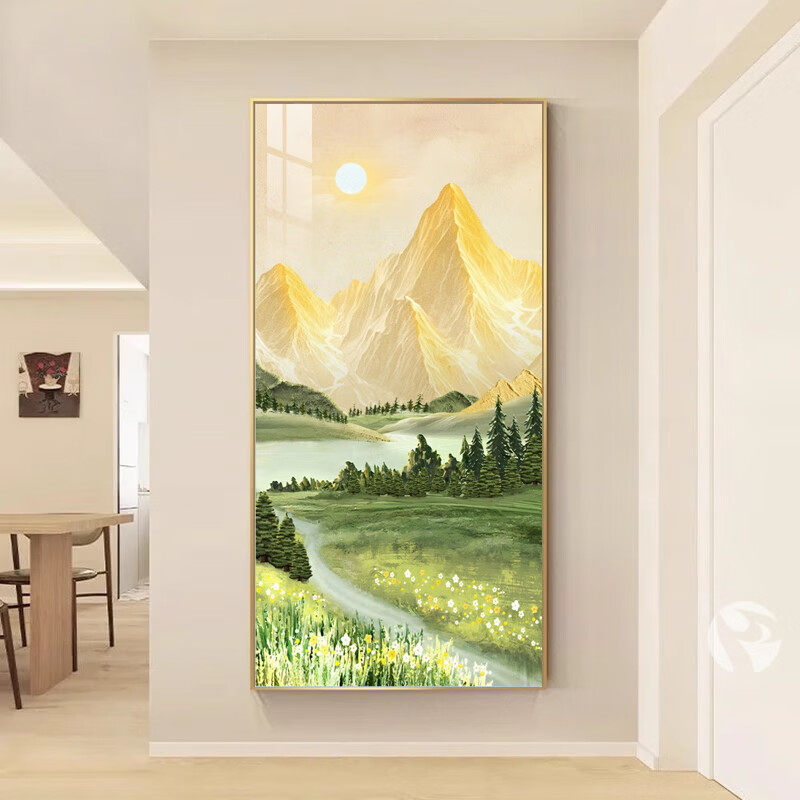 轻奢玄关装饰画走廊客厅挂画大气过道背景墙竖版壁画新款现代简约,家居饰品,现代装饰画,淘宝优惠券,粉丝福利购,淘宝优惠卷