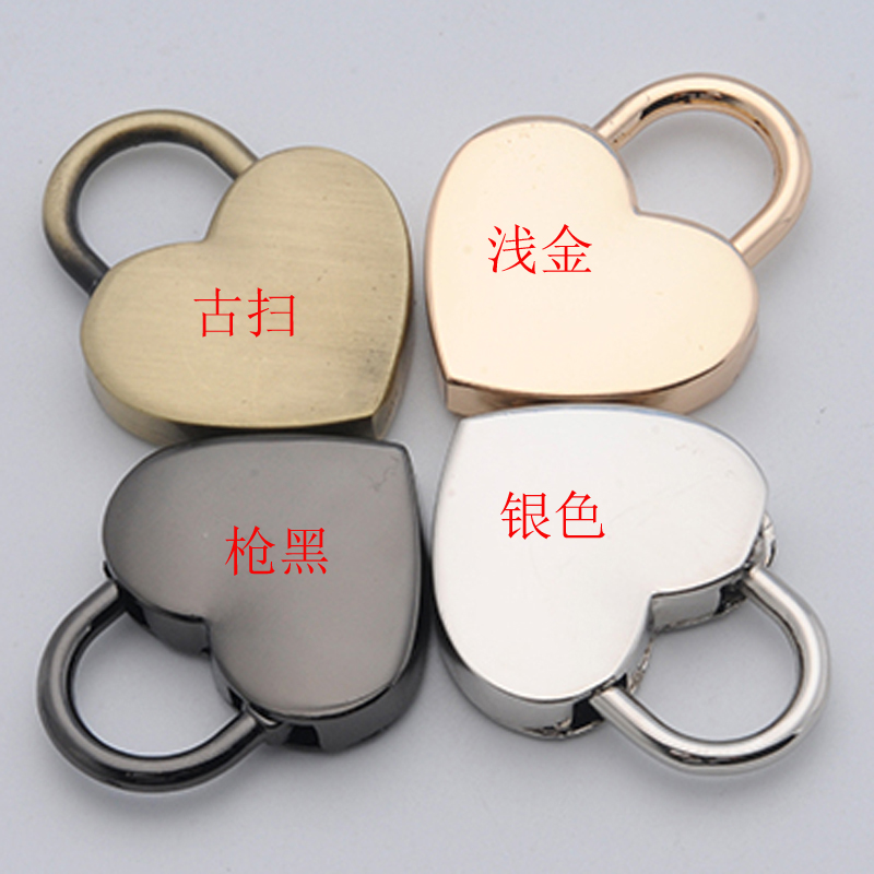 创意小仙女爱情心锁浅金色少女心形迷你抽屉包包小挂锁头七夕送礼