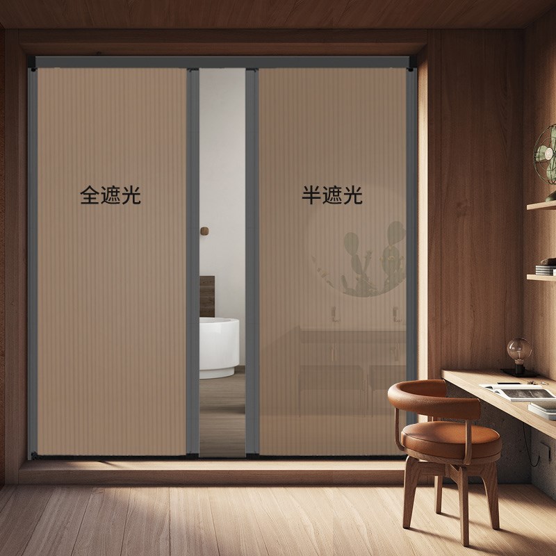 优诗曼北欧蜂巢折叠移门隔断室内推拉门阳台卧室推拉门定制