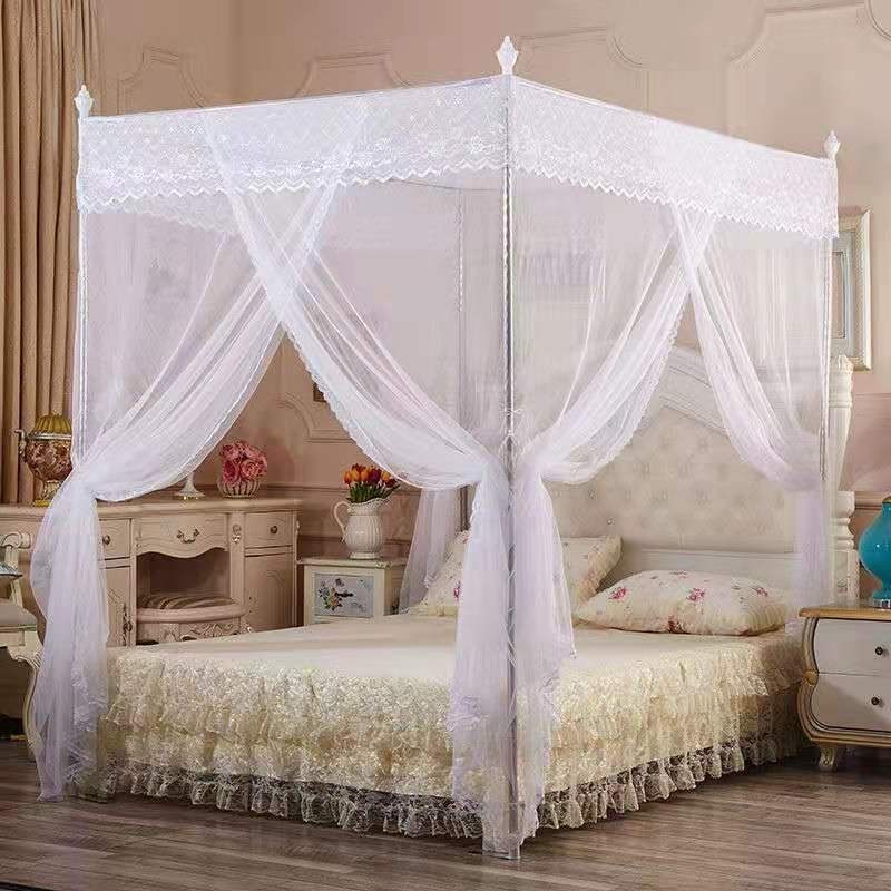 蚊帐三开门不锈钢支架落地宫廷方顶1.2/1.5/1.8/米床双人家用